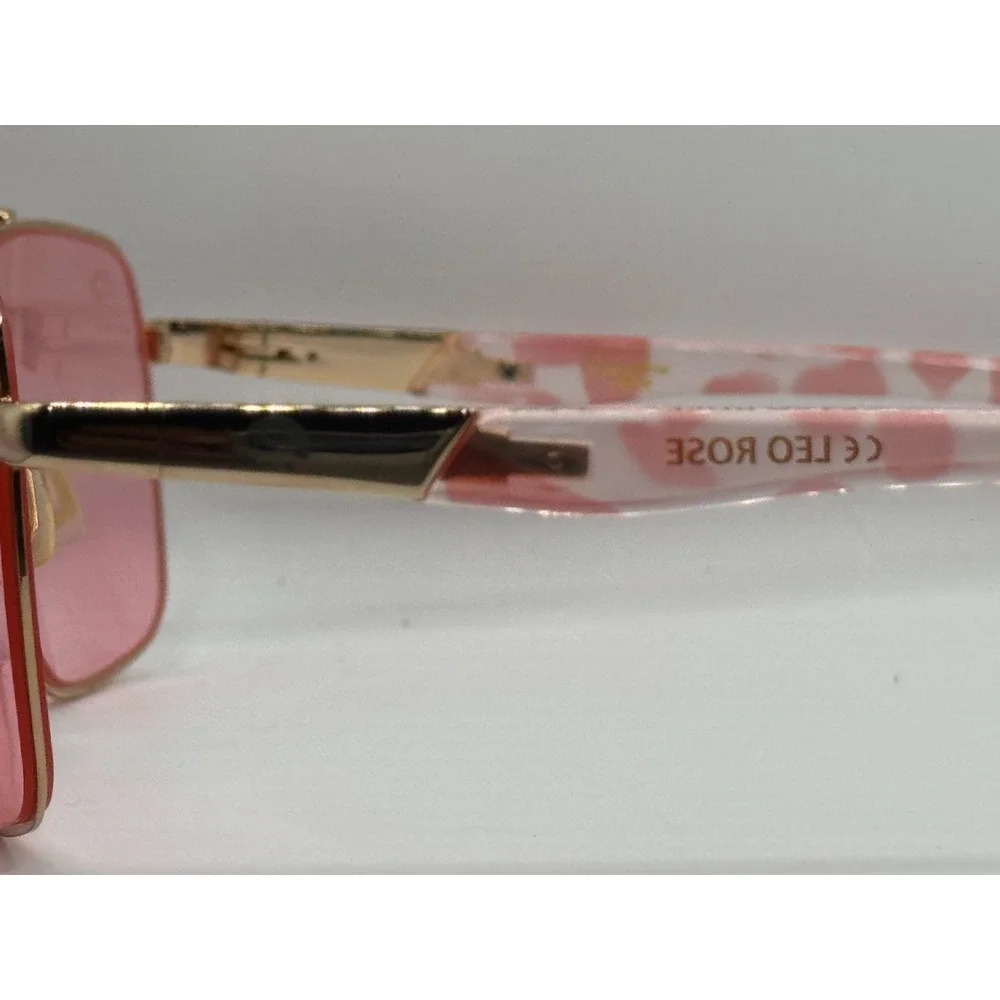 Rainbow OPTX Leo Rose Women's Pink Tint Lenses Aviator Sunglasses Frame Only